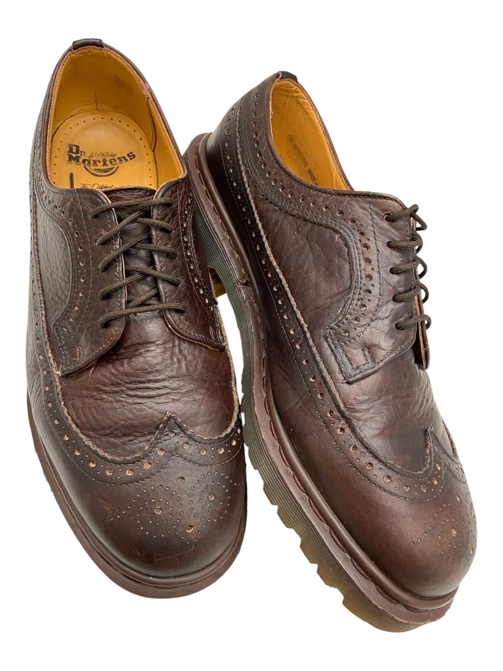Vintage Dr Martens Wingtip Brogue Shoe Mens 10 Dark Brown Leather Oxford England